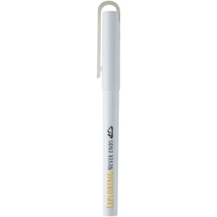 Bolígrafo de gel de plástico PET reciclado - Blanco