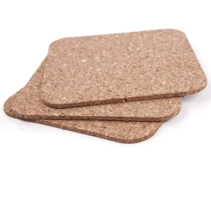 Posavasos cuadrados de corcho para tazas