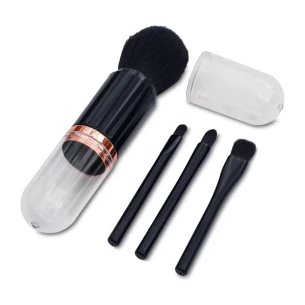 Pinceles de maquillaje en estuche Bella - Negro