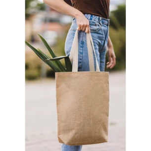 Bolsa de la compra de yute Jeco - Beige