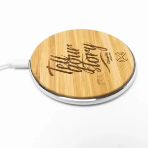 Cargador de inducción Top Bamboo - Marrón