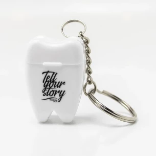 Toothy dental floss fob - Blanco