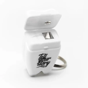 Toothy dental floss fob - Blanco