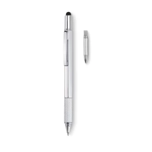 Pluma niveladora con regla - TOOLPEN - plata mate