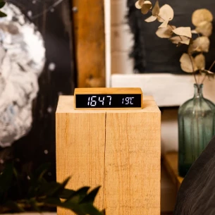 Cargador inductivo Conti con reloj y termómetro - Beige