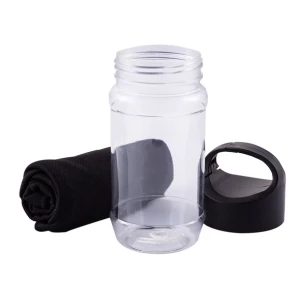 Toalla enfriadora con botella Feel cool - Negra