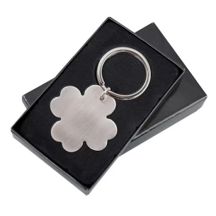 Llavero de metal Trébol de 4 hojas - Plata