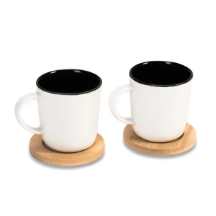 Lote de 2 tazas de cerámica Kerala - Blanco