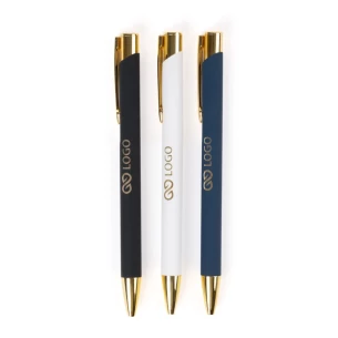Bolígrafo dorado - Azul marino