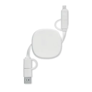 Cable de carga retráctil de 60 vatios - LINEA - Blanco
