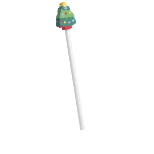 Lápiz de Navidad con goma de borrar - Verde
