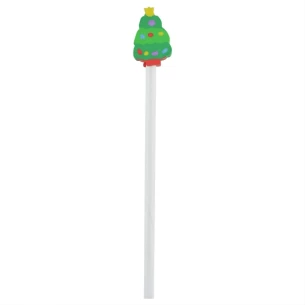 Lápiz de Navidad con goma de borrar - Verde
