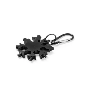 Herramienta multifunción, 17 funciones, mosquetón - Negro