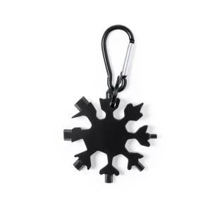 Herramienta multifunción, 17 funciones, mosquetón - Negro