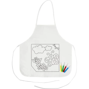 Delantal de cocina para colorear + rotuladores - Blanco