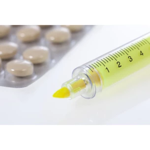 Marcador fluorescente para jeringuillas - Amarillo