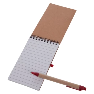 Bloc de notas Eco2 con bolígrafo - Rojo