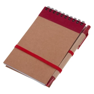 Bloc de notas Eco2 con bolígrafo - Rojo