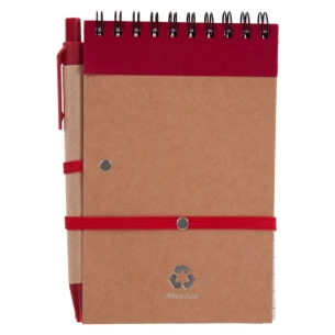 Bloc de notas Eco2 con bolígrafo - Rojo