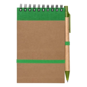Bloc de notas Eco2 con bolígrafo - Verde
