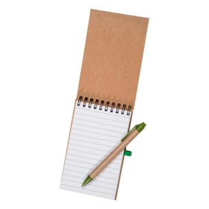 Bloc de notas Eco2 con bolígrafo - Verde