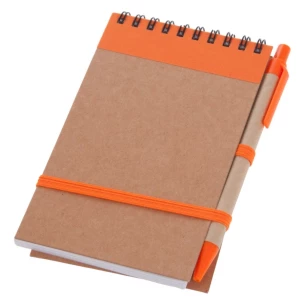 Bloc de notas Eco2 con bolígrafo - Naranja