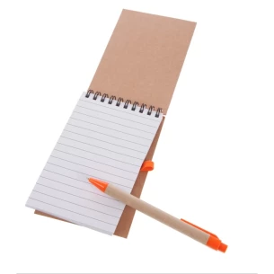 Bloc de notas Eco2 con bolígrafo - Naranja