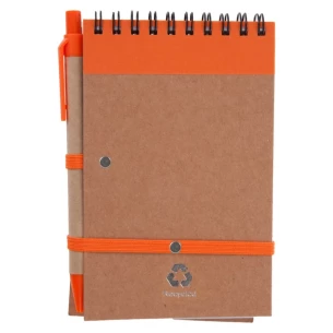 Bloc de notas Eco2 con bolígrafo - Naranja