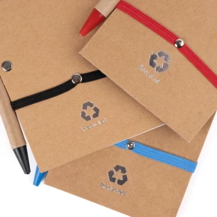 Bloc de notas Eco2 con bolígrafo - Naranja