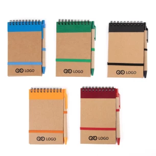Bloc de notas Eco2 con bolígrafo - Naranja