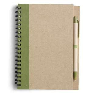 Bloc de notas Eco3 con bolígrafo - Verde