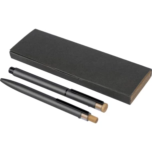 Set de escritura Scriptoria, bolígrafo y pluma de bola - gris