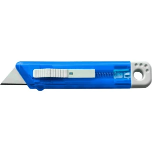 Cuchillo para papel pintado con mecanismo de seguridad Rabel - azul claro