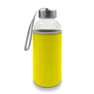 Botella de cristal de 420 ml Bob - amarilla