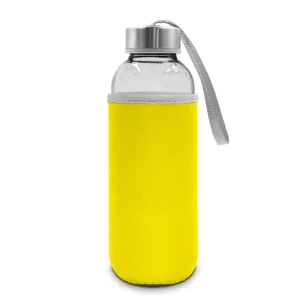 Botella de cristal de 420 ml Bob - amarilla