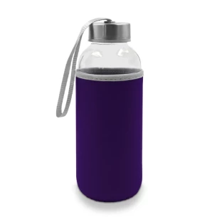 Botella de cristal de 420 ml Bob - morada