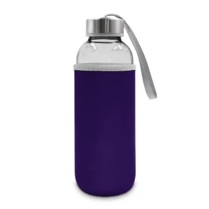 Botella de cristal de 420 ml Bob - morada