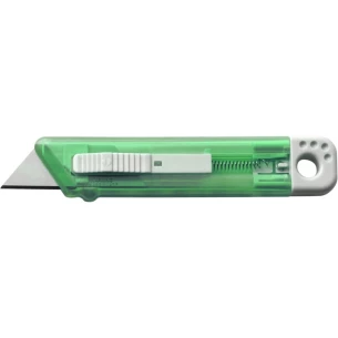 Cuchillo para papel pintado con mecanismo de seguridad Rabel - verde claro