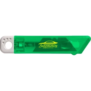 Cuchillo para papel pintado con mecanismo de seguridad Rabel - verde claro