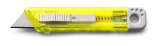 Cuchillo para papel pintado con mecanismo de seguridad Rabel - amarillo
