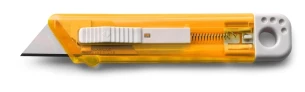 Cuchillo para papel pintado con mecanismo de seguridad Rabel - naranja