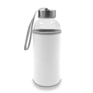 Botella de cristal de 420 ml Bob - blanca