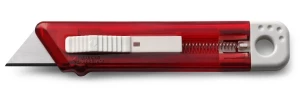 Cuchillo para papel pintado con mecanismo de seguridad Rabel - rojo