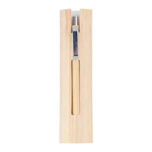 Bolígrafo/lápiz de bambú de uso indefinido con estuche Lakimus - beige