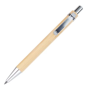 Bolígrafo/lápiz de bambú de uso indefinido con estuche Lakimus - beige