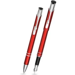 Juego de bolígrafo + pluma Cosmo - Rojo